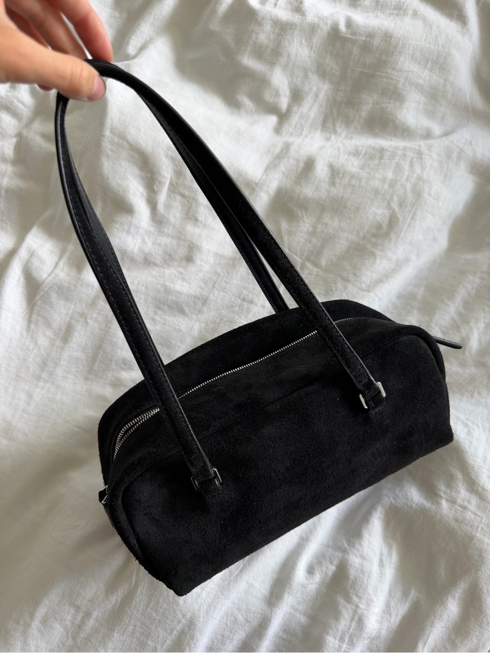 Delphine J. Crew Black Suede Bag